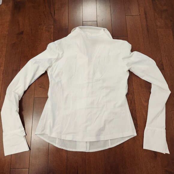 Anne Fontaine women's long sleeve white button up dress shirt in size 40 - Picture 2 of 8